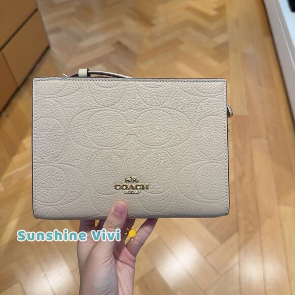 NWT Coach Slim Crossbody Bag Signature Leather CCI75 OAT refined pebble Leather - Picture 1 of 4